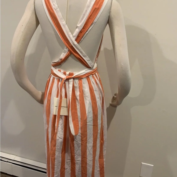 NWT! Mara Hoffman Swim Rosario Dress Cover Up Orange White Stripe Cotton Maxi XS - Picture 8 of 10